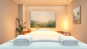 1인샵 편안한 마사지룸에서 고객을 위한 아늑한 분위기를 제공합니다.