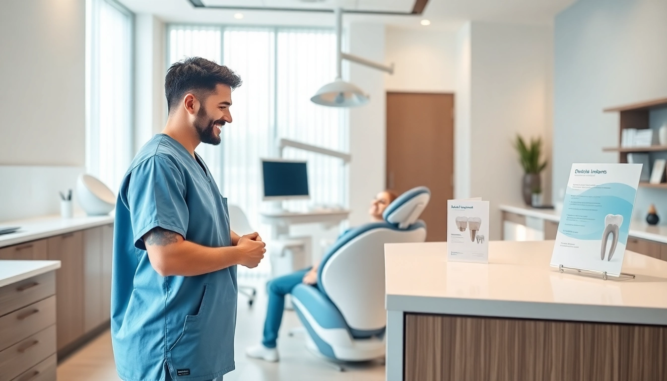 Dental implant cost in Kepong showcased in a modern dental clinic with a friendly dental professional.