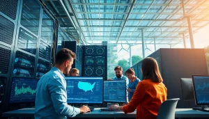 Explore the innovative cloud mining site powered by renewable energy, showcasing modern technology and collaboration.