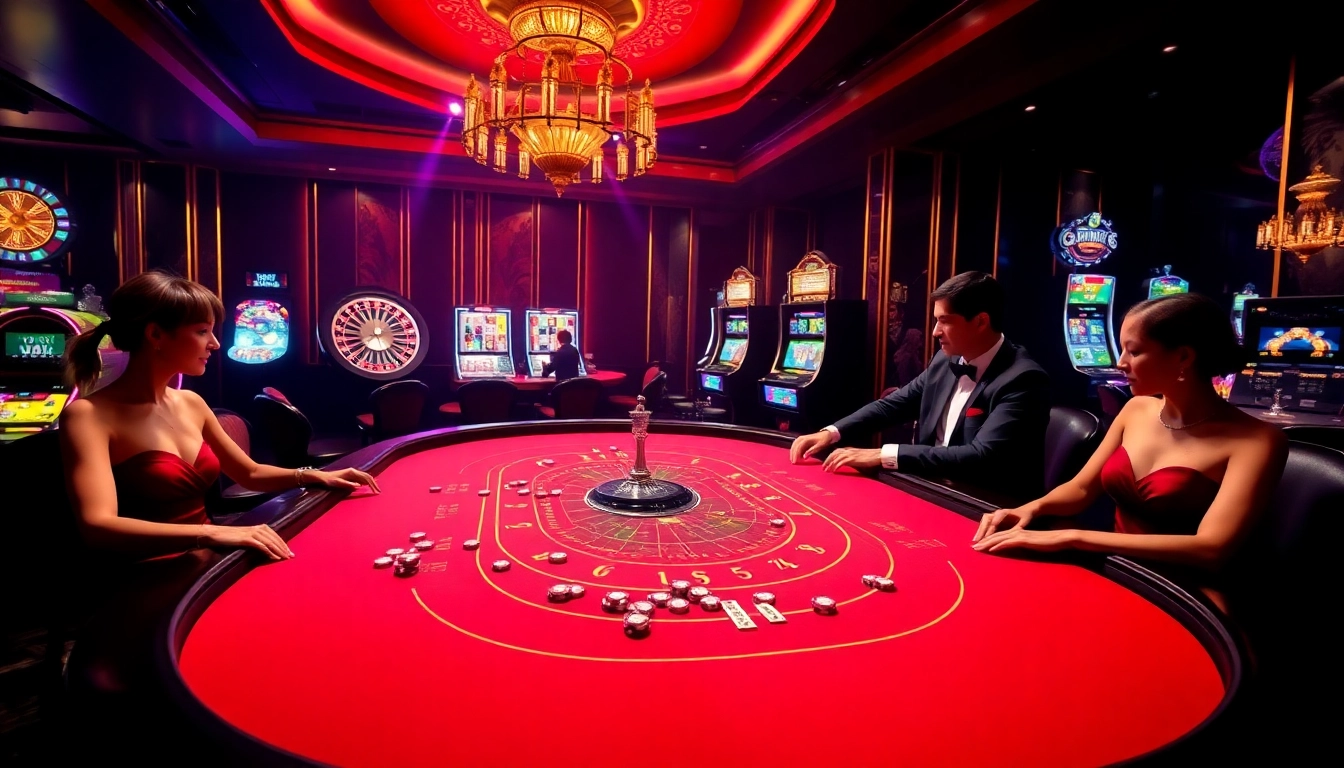 Players engaging in baccarat at a luxury casino table at https://xx88.us/ showcasing excitement and elegance.