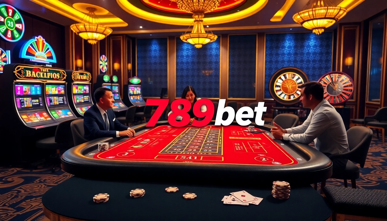 Experience the excitement of 789bet with Baccarat, poker chips, and vibrant casino lights.