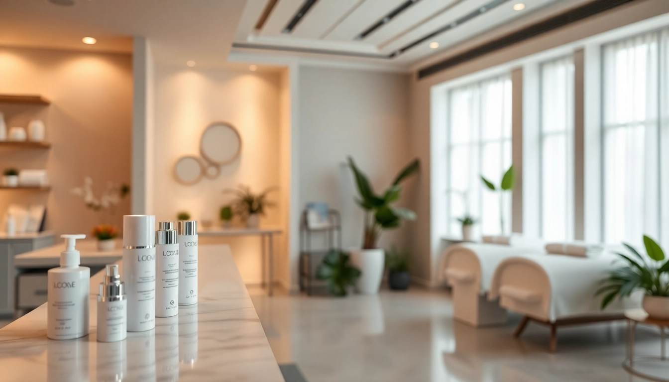 Enhance medspa marketing with a modern, serene spa environment showcasing aesthetic products.
