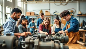 Students actively learning at an abc trade school with hands-on training and expert guidance.