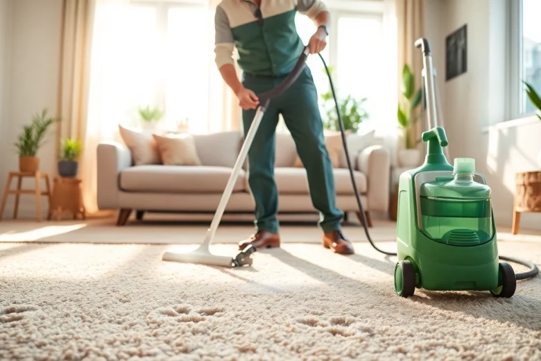 Engaging in effective pet odor carpet cleaning with eco-friendly techniques in a cozy living space.