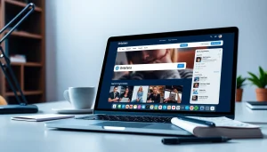 Search OnlyFans by name using a modern digital interface at a cozy workspace.