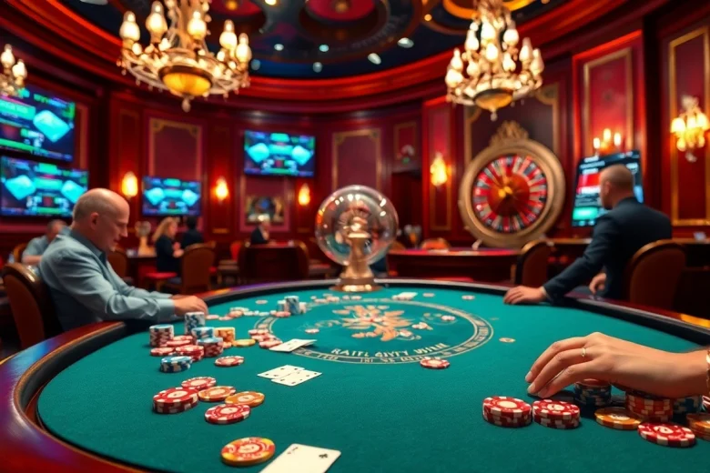 Rasakan sensasi kemenangan Datuk di meja poker kasino mewah yang penuh kegembiraan.