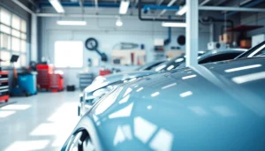 Experience exceptional car detailing near me in a bright and modern workshop setting.