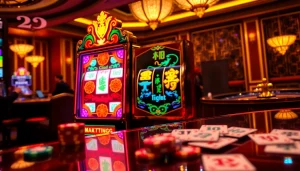 Rasakan sensasi slot demo Mahjong dengan elemen permainan yang berwarna-warni dan visual kasino yang kaya.