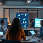 Engaging workspace discussing innovative nsfw ai chatbots with diverse participants.