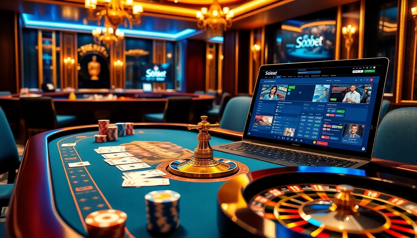 Engage with link alternatif sbobet at an upscale casino table with vibrant gameplay elements.