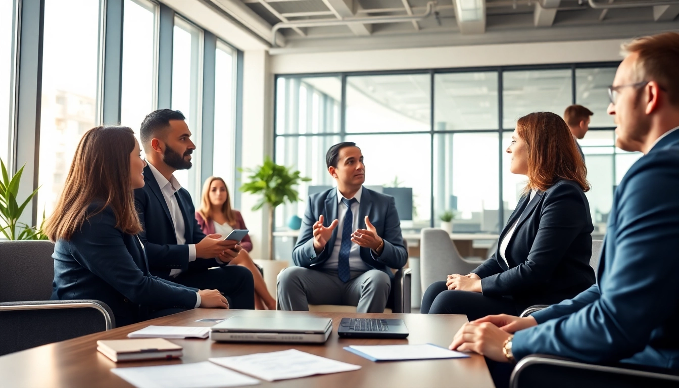 Interview scene demonstrating how to hire great salespeople in [industry], focusing on candidates and interviewers.