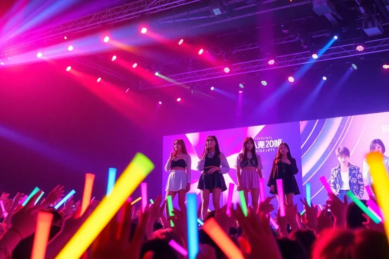 Catch the latest Blackpink news at their concert featuring vibrant stage visuals and enthusiastic fans.