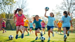Girls engaged in various activities at Multi Sports Camps for Girls, showcasing teamwork and excitement.