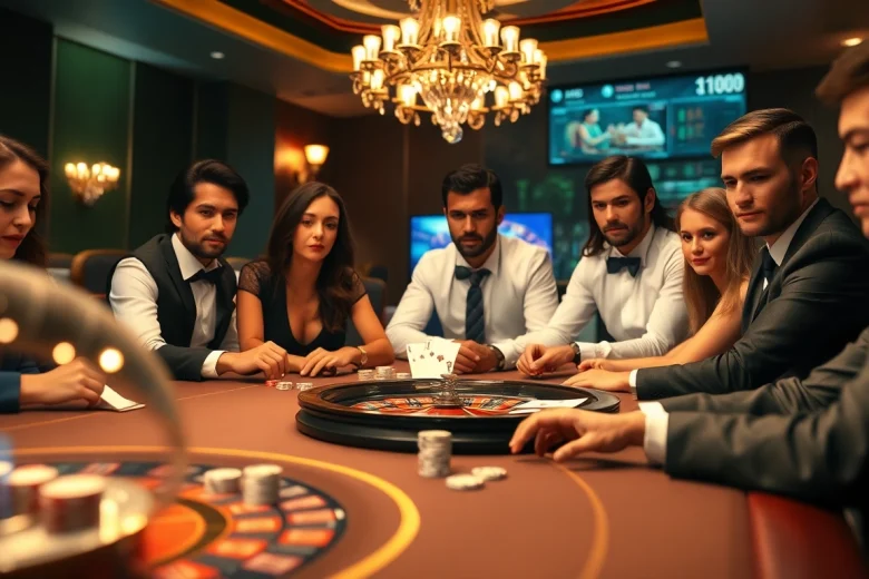 Découvrez l'excitation d'un casino en ligne Français de luxe avec des tables de poker professionnelles et des visuels de jeu élégants.