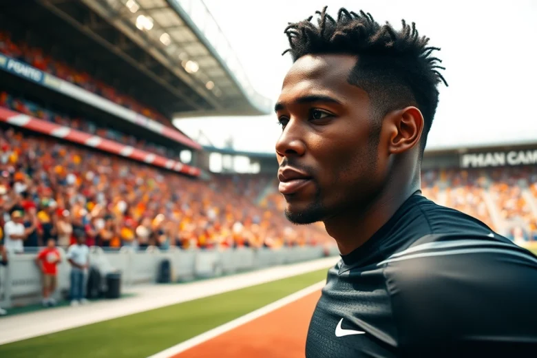 Aktiver Sportler, der in Phantom Athletics-Ausrüstung auf dem Spielfeld glänzt.