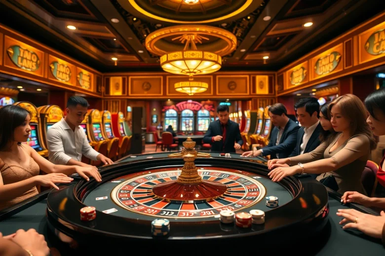 Experience the thrill of winning at mm88 com with vibrant casino action and players enjoying their luck.