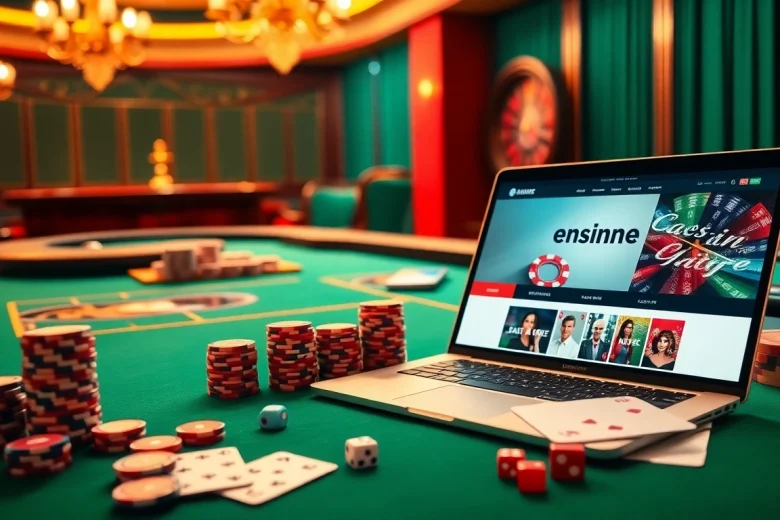 Vivez l'excitation des paris avec le casino en ligne à des tables luxueuses et des éléments de jeu vibrants.