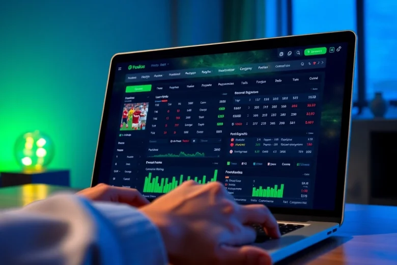 Dynamic interface showing tỷ lệ kèo and live scores for sports betting enthusiasts.